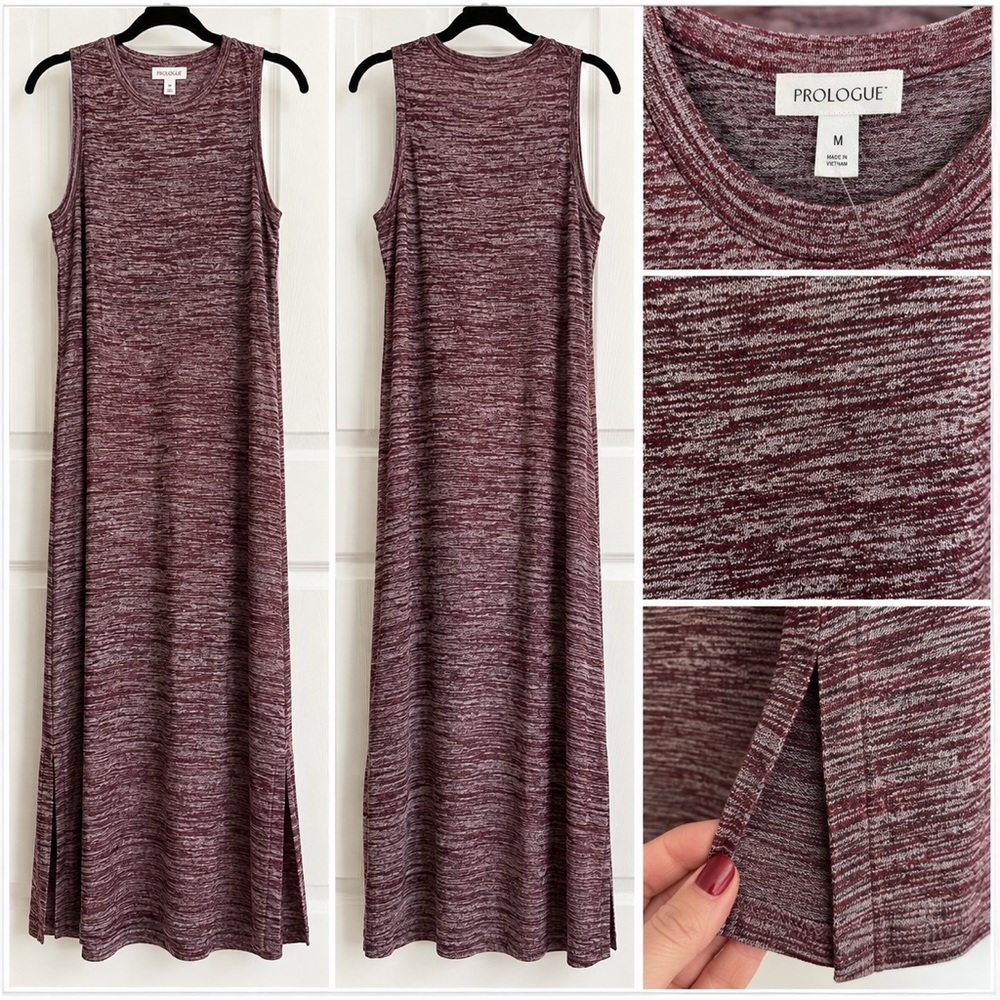 Prologue Marled Wine Sleeveless Maxi Dress